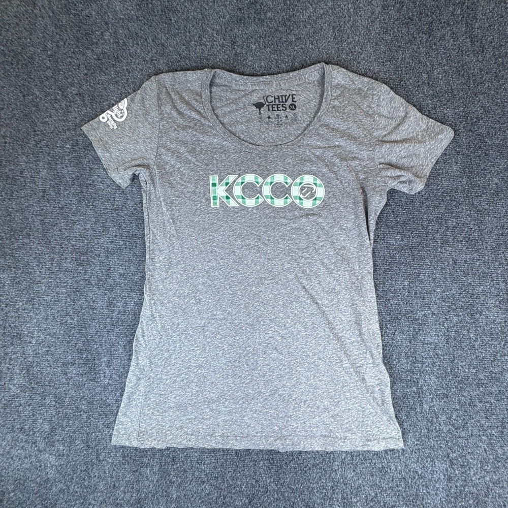 The Chivery Tees Shirt Womens XL Heather Gray Kcco Graphic Cotton Short Sleeve